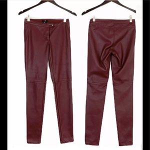 NWT H&M Faux Leather Oxbood Pants